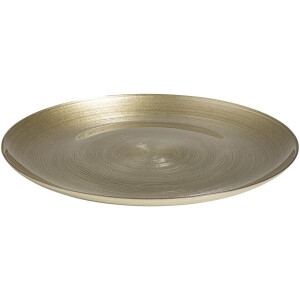 Leen Bakker - Bord Noelle - Goudkleur - Ø32 Cm - Glas - Goudkleurig