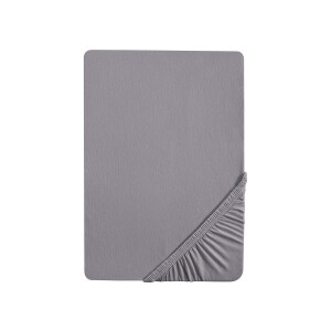 Biberna Jersey hoeslaken (Zilvergrijs, 90-100 x 200 cm)