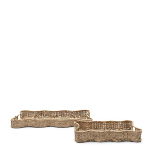 Dienblad Rustic Rattan Benoa, set van 2