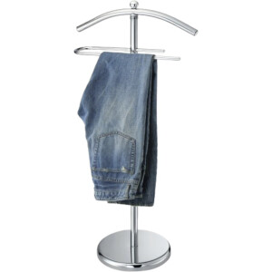MISOU Dressboy - Kledingstandaard - Kledinghouder - Kledingrek - Zilverkleurig - 109x43x28cm - Metaal - FORMO