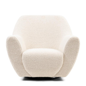 Fauteuil The Jill Swivel, White Sand, Bouclé