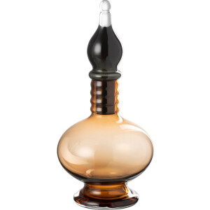 J-Line vaas + stop flesje Joey - glas - bruin - small