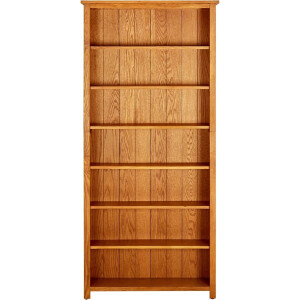 vidaXL Boekenkast 7 schappen massief eikenhout Boekenkast - Bibliotheek - Eikenhouten Boekenkast - Vintage Boekenkast - Massieve Boekenkast