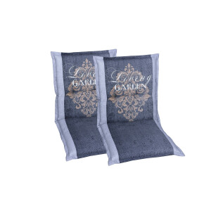 GO-DE Textil Tuinkussen (Stoelkussens voor stoelen met een lage rugleuning, Grijs)