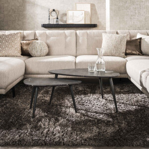 LifestyleFurn Organische Salontafel 'Kora' Set van 2 stuks, Keramiek look