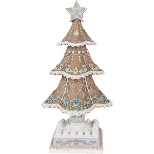 Clayre & Eef Kerstdecoratie Kerstboom 25 cm Bruin Polyresin