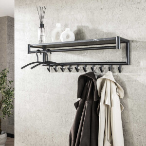 LifestyleFurn Kapstok 'Letica' Met 10 haken en keramieklook plank