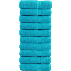 vidaXL - Handdoeken - SOLUND - 10 - st - 600 - g/m² - 50x100 - cm - turquoise