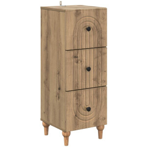 vidaXL - Ladekast - 33 - x - 34,5 - x - 90 - cm - Bewerkt - hout - Artisanaal - eiken
