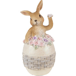 Clayre & Eef Beeld Konijn 13 cm Beige Bruin Polyresin