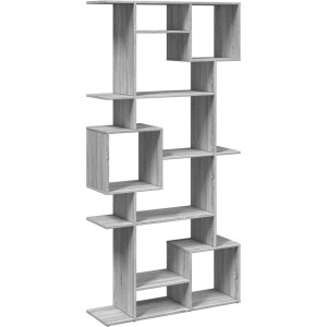 vidaXL - Boekenkast - 92x29x188 - cm - bewerkt - hout - grijs - sonoma - eikenkleurig