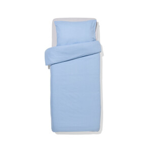 HEMA HEMA Dekbedovertrek 140x200/220cm Flanel Strepen Lichtblauw (lichtblauw)