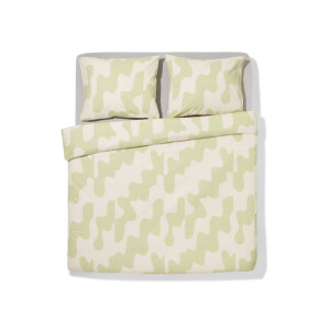 HEMA HEMA Dekbedovertrek 240x200/220cm Zacht Katoen Lijnen (groen)