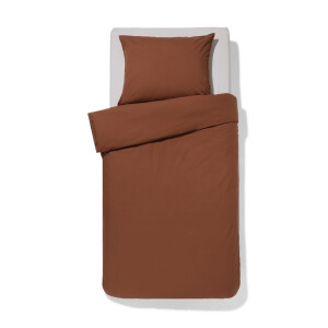 HEMA HEMA Dekbedovertrek 140x200/220cm Hotel Katoen Percal Bruin (bruin)