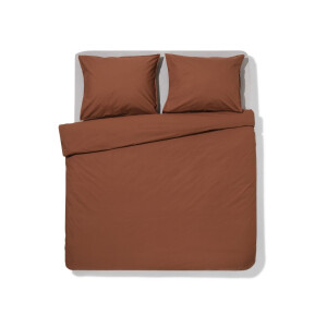 HEMA HEMA Dekbedovertrek 200x200/220cm Hotel Katoen Percal Bruin (bruin)