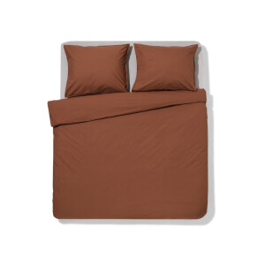 HEMA HEMA Dekbedovertrek 240x200/220cm Katoen Percal Bruin (bruin)