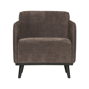 WOOOD Fauteuil 'Statement' Met Armleuning, Rib, kleur Taupe