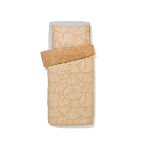 HEMA HEMA Dekbedovertrek 140x200/220cm Zacht Katoen Schelpen Zand (beige)