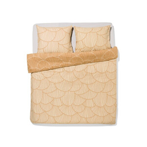 HEMA HEMA Dekbedovertrek 240x200/220cm Zacht Katoen Schelpen Zand (beige)