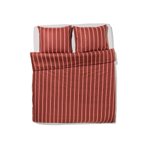 HEMA HEMA Dekbedovertrek 240x200/220cm Zacht Katoen Strepen Bruin (bruin)