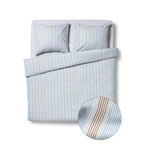 HEMA HEMA Dekbedovertrek 240x200/220cm Flanel Strepen Blauw (blauw)