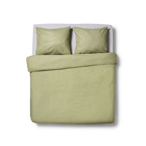 HEMA HEMA Dekbedovertrek 200x200/220cm Flanel Lijnen Groen (groen)