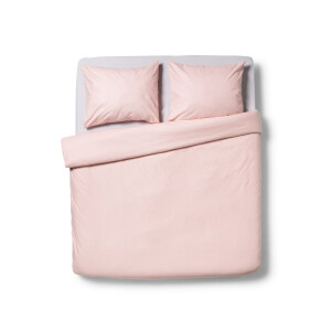 HEMA HEMA Dekbedovertrek 200x200/220cm Flanel Lijnen Roze (roze)