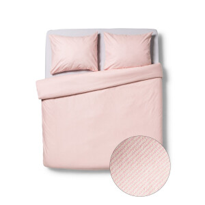 HEMA HEMA Dekbedovertrek 240x200/220cm Flanel Lijnen Roze (roze)