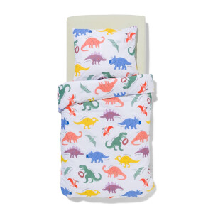 HEMA HEMA Peuterdekbedovertrek 120x150cm Zacht Katoen Dino (multi)