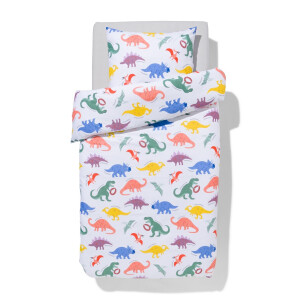 HEMA HEMA Kinderdekbedovertrek 140x200cm Zacht Katoen Dino (multi)