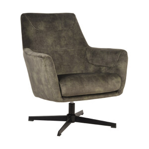 LABEL51 Draaibare Fauteuil 'Toby' Velvet, kleur Groen