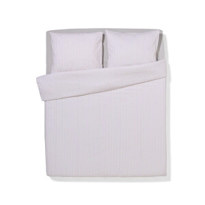 HEMA HEMA Dekbedovertrek 240x200/220cm Zacht Katoen Strepen Beige (beige)