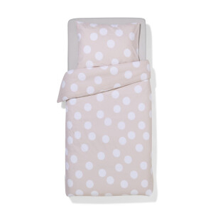 HEMA HEMA Dekbedovertrek 140x200/220cm Zacht Katoen Stippen Beige (beige)