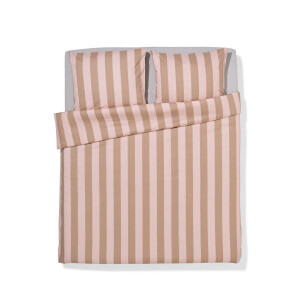 HEMA HEMA Dekbedovertrek 200x200/220cm Zacht Katoen Strepen Roze (lichtroze)