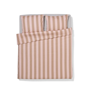 HEMA HEMA Dekbedovertrek 240x200/220cm Zacht Katoen Strepen Roze (lichtroze)
