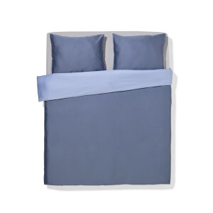HEMA HEMA Dekbedovertrek 200x200/220cm Hotel Katoen Satijn Blauw (lichtblauw)