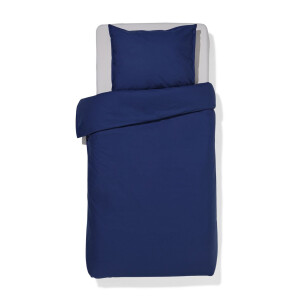 HEMA HEMA Dekbedovertrek 140x200/220cm Hotel Katoen Percal Donkerblauw (donkerblauw)