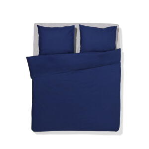 HEMA HEMA Dekbedovertrek 240x200/220cm Hotel Katoen Percal Donkerblauw (donkerblauw)
