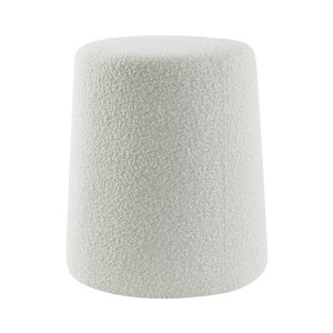 Light & Living Poef 'Lauryn' Bouclé Ø39cm, kleur Crème