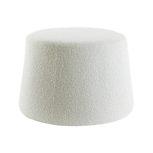 Light & Living Poef 'Lauryn' Bouclé Ø59cm, kleur Crème