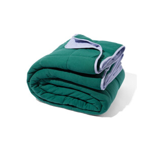 HEMA HEMA Bedsprei 260x235cm Jersey Groen-lila (groen)