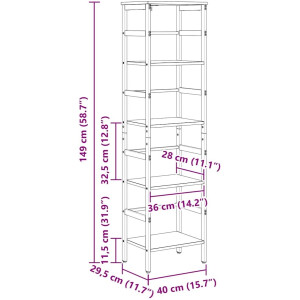 vidaXL - Boekenplank - Artisan - Eiken - 40 - x - 29.5 - x - 115 - cm - Bewerkt - hout