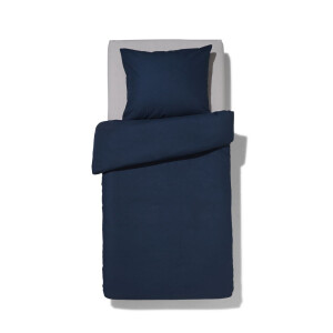 HEMA HEMA Dekbedovertrek 140x200/220cm Zacht Katoen Donkerblauw (blauw)