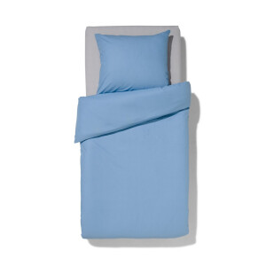 HEMA HEMA Dekbedovertrek 140x200/220cm Zacht Katoen Ijsblauw (lichtblauw)