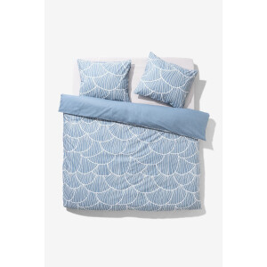 HEMA HEMA Dekbedovertrek 240x200/220cm Zacht Katoen Schelpen Blauw (blauw)