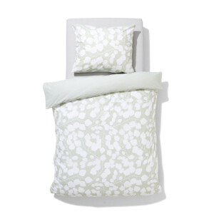 HEMA HEMA Dekbedovertrek 140x200/220cm Zacht Katoen Bladeren Groen (groen)