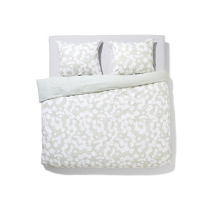 HEMA HEMA Dekbedovertrek 240x200/220cm Zacht Katoen Bladeren Groen (groen)