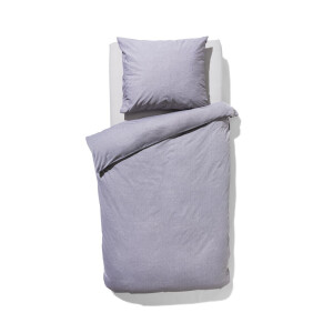 HEMA HEMA Dekbedovertrek 140x200/220cm Chambray Lichtgrijs (lichtgrijs)