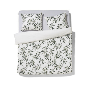 HEMA HEMA Dekbedovertrek 240x200/220cm Zacht Katoen Olijftakken Groen (groen)