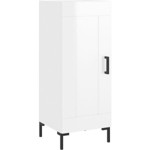 vidaXL - Dressoir - 34,5x34x90 - cm - bewerkt - hout - hoogglans - wit